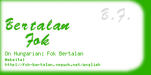 bertalan fok business card